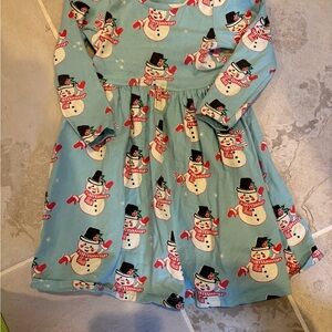 Pink chicken snowman dress